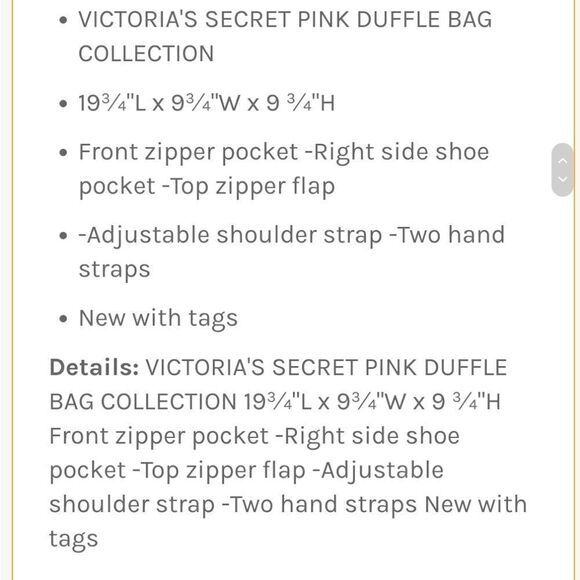 Pink Victoria's Secret Marble Duffle Bag Black GYM yoga Exercise Sports - Picture 9 of 9